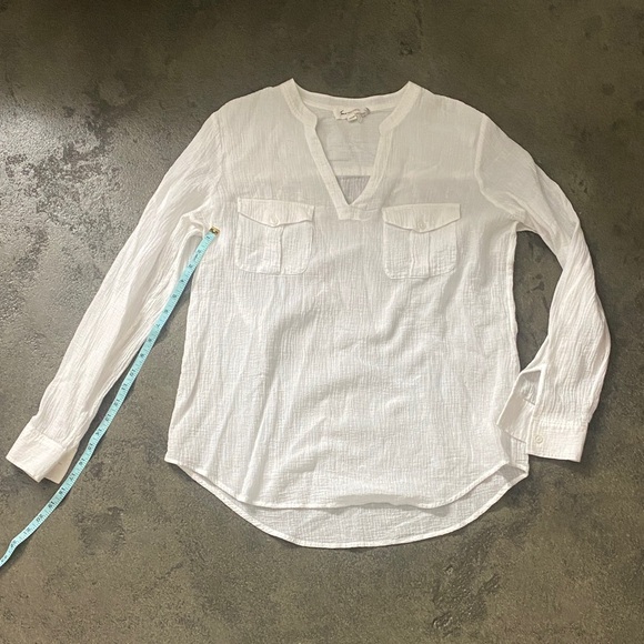 Tops - White Vince Camuto Button-Cuff Long Sleeve Tunic